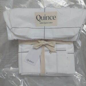 NWT! Quince Organic Cotton Percale Windowpane Duvet & 2 Shams! Twin (34)